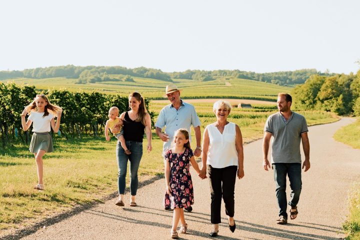 Netzl family in vineyards